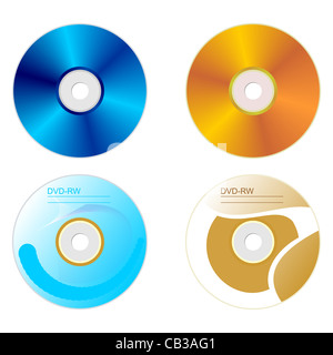 Realistic illustration set DVD disk with both sides - vector Stock Photo