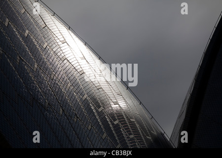 Sydney, Australia - 6 July 2009; The iconic Sydney Opera House. Detailed close-up of the tiles and design of the Sydney Opera Ho Stock Photo