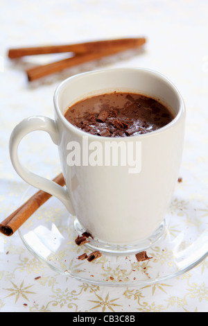 Hot chocolate with cinnamon stick Stock Photo