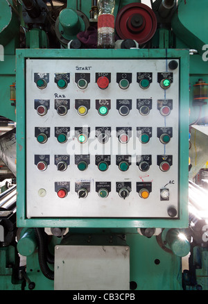 Details of industrial machine control, buttons and levers Stock Photo ...