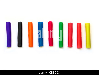 children's modeling clay on a white background Stock Photo