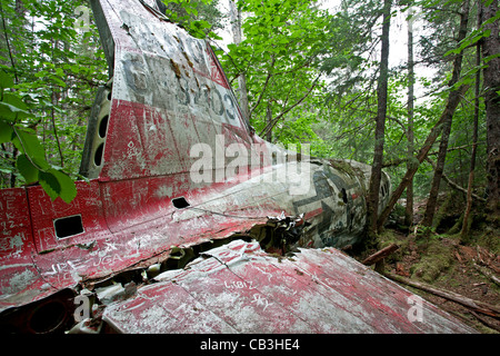 1957 DC-3 plane crash. Gustavus. Glacier Bay. Alaska. USA Stock Photo
