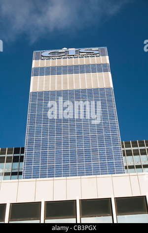 The Cooperative CIS Tower in manchester, UK. The tower has been covered in 7000 Solar panels and generates enough green electric Stock Photo