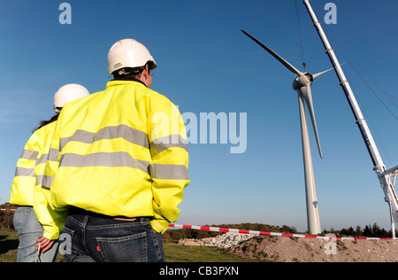 Wind turbine installed on Mill Plane, by Glyndebourne opera house Stock Photo