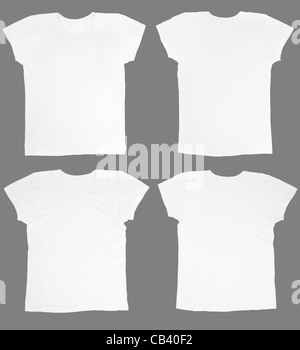 Blank white t-shirts front and back Stock Photo
