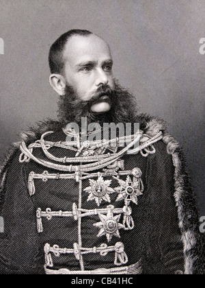 Antique engraving of Franz Josef I (1830-1916), Emporer of Austria Stock Photo