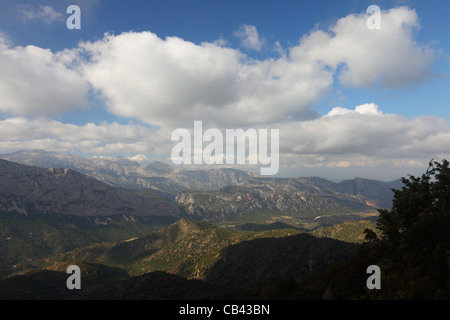 Sardinia, Cagliari, Italy, Dorgali, view over Parco Nazionale, del Golfo di Orosei, national park Stock Photo