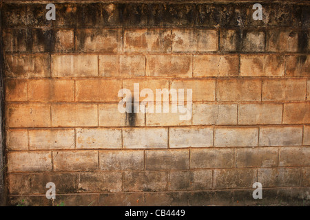 Ancient stone wall in Laos. Stock Photo
