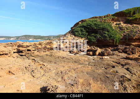 Sardinia, Cagliari, Italy, Costa Verde, coastline sea at Marina de Arbus, Punta Campu Sali Stock Photo