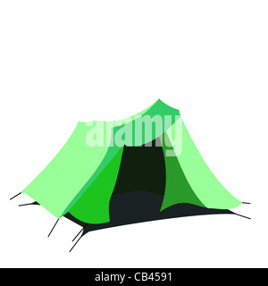 Tourist tent isolated on a white background. Vector Stock Photo