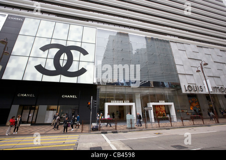 canton road luxury exclusive shops including chanel and louis vuitton tsim sha tsui kowloon hong kong hksar china Stock Photo
