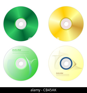 Realistic illustration set DVD disk with both sides - vector Stock Photo