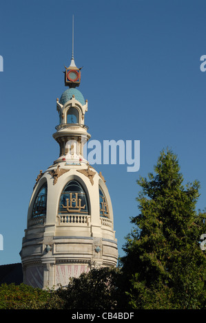 Art nouveau tower of the former LU biscuit factory, today home of the cultural centre Lieu Unique in Nantes, Loire-Atlantique Stock Photo