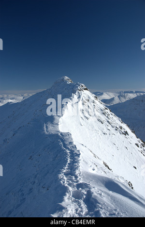 Striding Edge in winter Stock Photo