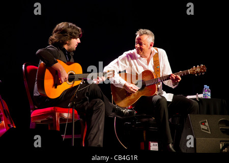 Tommy Emanuel and Antonio Rey guitarists singers performing at the Jazz Voyeur Festival 2011 in Palma de Mallorca Majorca Spain Stock Photo
