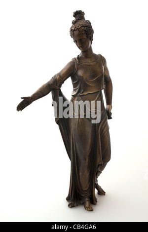 Classical Roman statue of a woman on a white background side Stock Photo