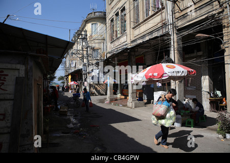 street scene in old colonial district of Xiamen China Stock Photo