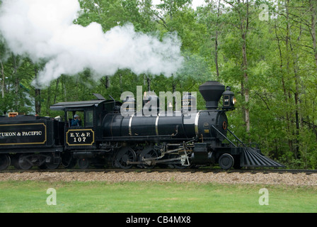 Steam locomotive at Fort Edmonton Park, Edmonton, Alberta, Canada.  Edmonton Yukon and Pacific Railway Stock Photo