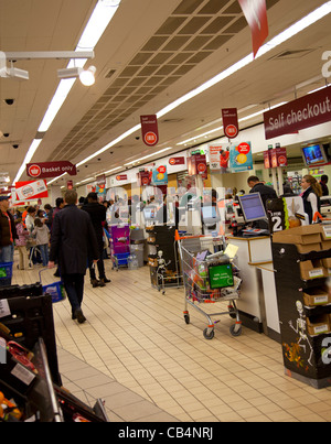 Self Checkout Tills In Sainsbury's Supermarket, England, UK Stock Photo ...