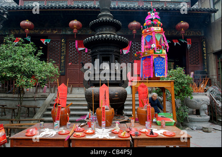 Taoist rites at Taoist temple Sanguandian during Xiayuan Festival in ...