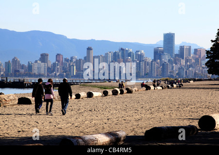 Downtown Vancouver as seen from Locarno Beach. Stock Photo