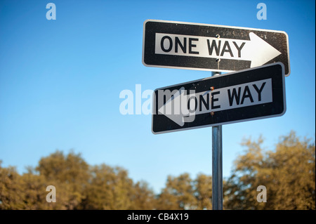 One Way Sign Stock Photo