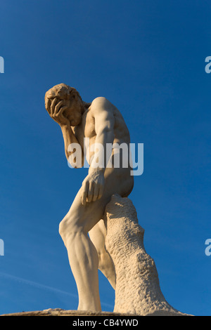 Statue of Cain after the killing of his brother Abel, by Henri Vidal, Jardin des Tuileries, Paris, France Stock Photo