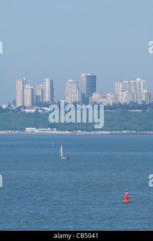 Africa, Mozambique, Maputo. Indian Ocean views of the capital city of Maputo from Maputo Bay. Stock Photo