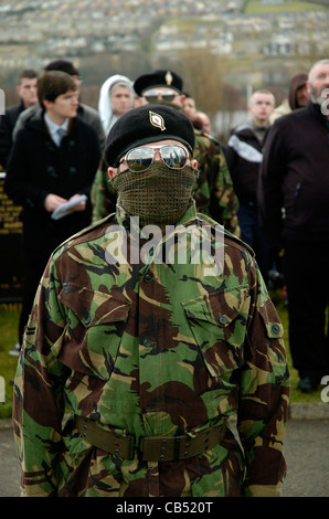 Member of the Real IRA attending 1916 Easter Rising commemoration in Londonderry, Northern Ireland. Stock Photo