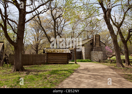 Rutledge Tavern, Lincoln's New Salem State Historic Site, Illinois. Stock Photo