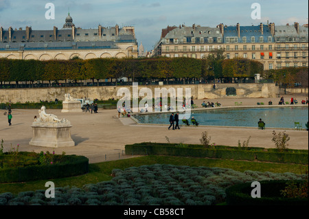 Paris, France, Wide Angle View, Scenes, Urban Parks The Tuileries Gardens (French: Jardin des Tuileries) is a public garden Stock Photo