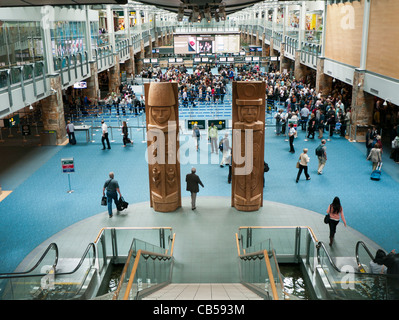 inside the main arrivals foyer Vancouver International Airport Terminal in British Columbia Canada Stock Photo