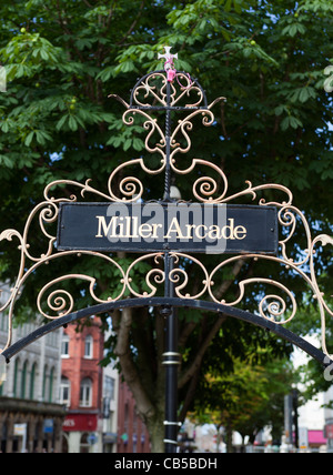 Sign outside The Miller Arcade Preston Stock Photo