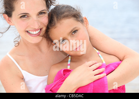 portrait of a mother and daughter Stock Photo