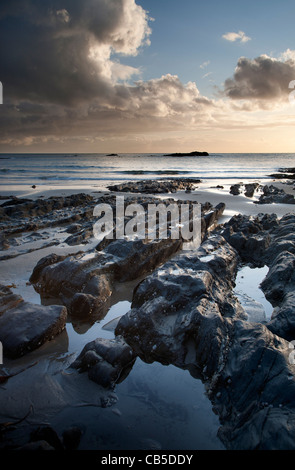 Coastal scene from Ayrmer Cove in South Devon Stock Photo