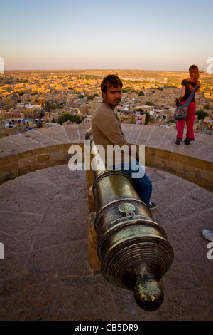 The street of the stunning Jaisalmer Fort in Rajastan, India Stock Photo