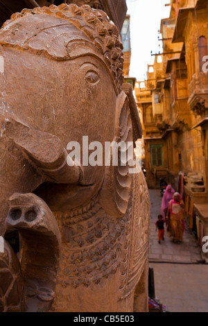 The street of the stunning Jaisalmer Fort in Rajastan, India Stock Photo
