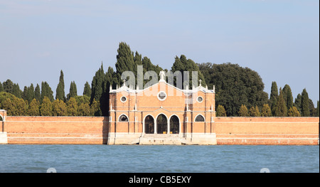 The entrance to Venice's cemetery island, San Michele, where citizens have been buried for more than 150 years. Stock Photo