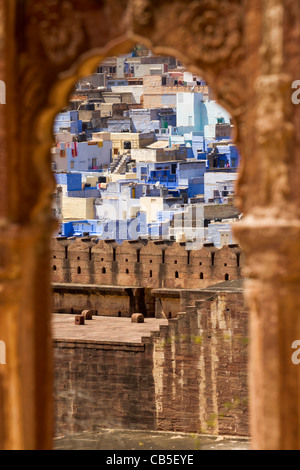 The beautiful Mehrangarh Fort in the city of Jodhpur, Rajasthan, India. Stock Photo