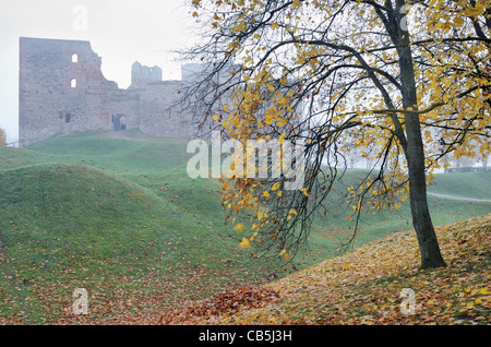 Livonia Order Castle, was built in the middle of the 15th century. Bauska, Latvia. Stock Photo