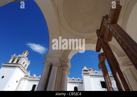 Our Lady of Copacabana cathedral in Copacabana, Bolivia Stock Photo