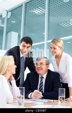 Businesspeople developing a successful business plan Stock Photo