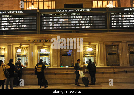 Grand Central Station departures timetable Manhattan New York NYC USA Stock Photo