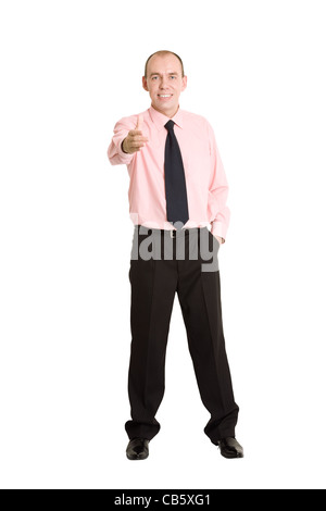 young positive businessman isolated on white background Stock Photo