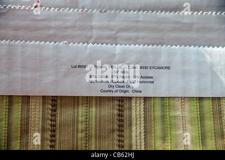 Sample of upholstery fabric with multi colored stripes. © Myrleen Pearson Stock Photo