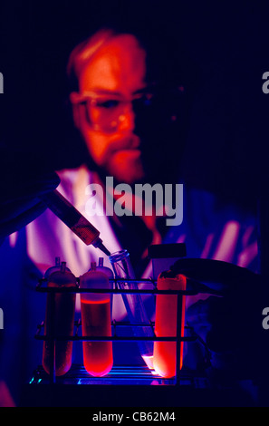 Scientist in the research & development laboratory of a biochemical company doing recombinant dna research Stock Photo