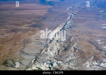 Aerial view of the San Andreas Fault in the Carrizo Plain California.