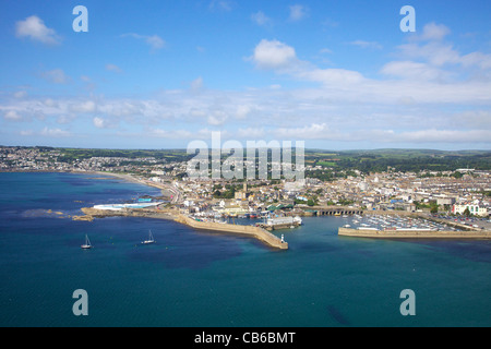 Aerial photo of Penzance harbour, West Penwith, Cornwall,South West  England, UK, United Kingdom, GB, Great Britain,