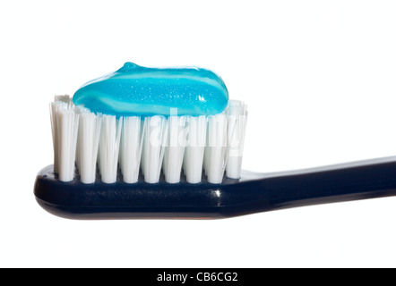 toothbrush with paste, photo on the white background Stock Photo