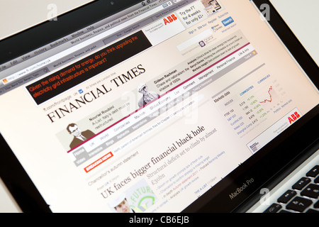 The Financial Times Website Screen shot of web page Stock Photo